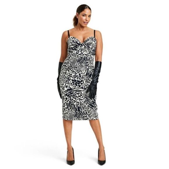 Women's Animal Print Bustier Midi Dress
Sergio Hudson x Target Black/White - Picture 1 of 3